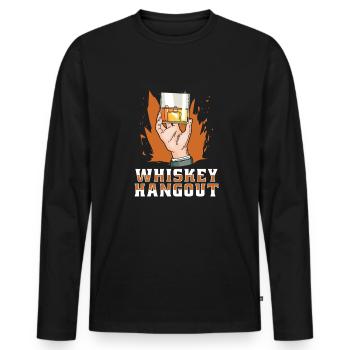 Hang out Whisky Whiskey - Men's Premium Organic Long Sleeve Shirt - black - Front - Nico (187cm)