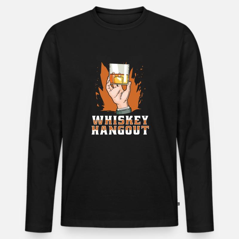 Whisky Whiskey Aushängen - Männer Premium Bio Langarmshirt - Schwarz