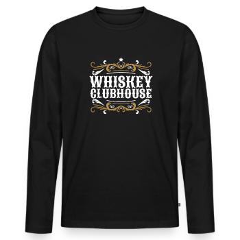 Whisky Whiskey Clubhaus - Männer Premium Bio Langarmshirt - Schwarz - Vorne - Nico (187cm)