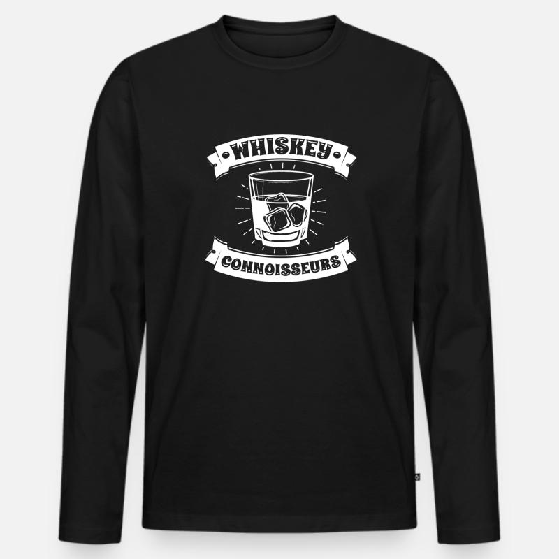 Whisky Whiskey - Männer Premium Bio Langarmshirt - Schwarz