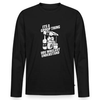 Whisky Whiskey - Männer Premium Bio Langarmshirt - Schwarz - Vorne - Nico (187cm)
