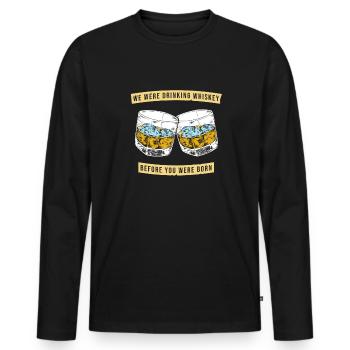 Whisky Whiskey Lustig - Männer Premium Bio Langarmshirt - Schwarz - Vorne - Nico (187cm)