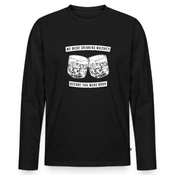 Whisky Whiskey - T-shirt manches longues Premium bio Homme - noir - Devant - Nico (187cm)