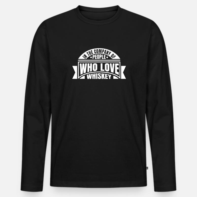 Whisky Whiskey - Männer Premium Bio Langarmshirt - Schwarz