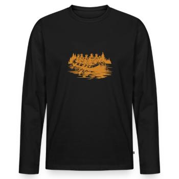 Rafting - Männer Premium Bio Langarmshirt - Schwarz - Vorne - Nico (187cm)