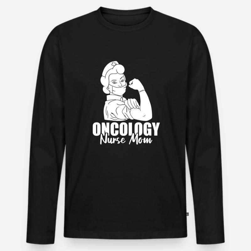 Krankenschwester Mutter - Männer Premium Bio Langarmshirt - Schwarz