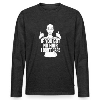 Krankenschwester Haar - Männer Premium Bio Langarmshirt - Anthrazit meliert - Vorne - Nico (187cm)