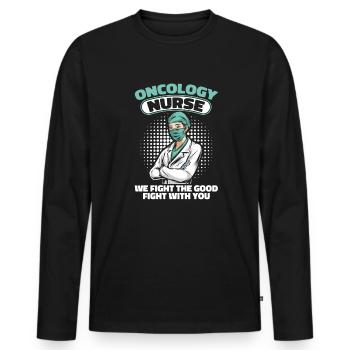 Krankenschwester Kämpfer - Männer Premium Bio Langarmshirt - Schwarz - Vorne - Nico (187cm)