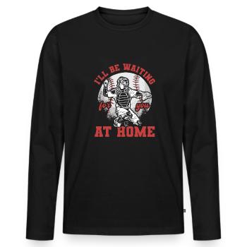 Softball - Men's Premium Organic Long Sleeve Shirt - black - Front - Nico (187cm)