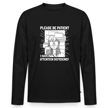 Psychology Psychologist Patient - Men's Premium Organic Long Sleeve Shirt - black - Front - Nico (187cm)