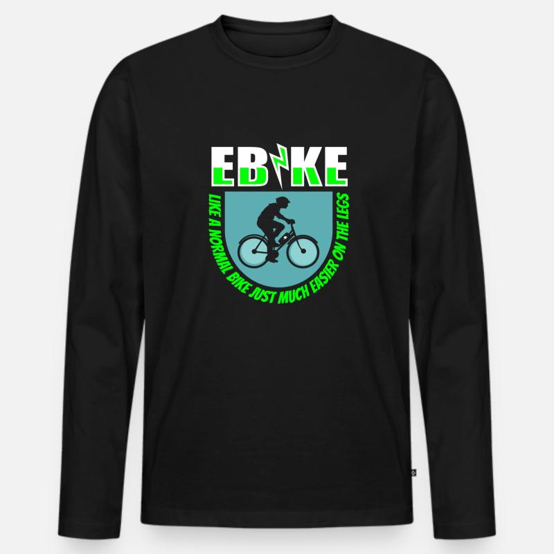 E Bike Elektrorad Cool - Männer Premium Bio Langarmshirt - Schwarz