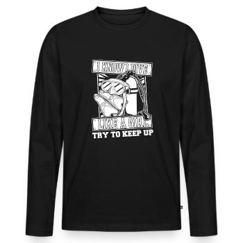Tauchen Taucher - Männer Premium Bio Langarmshirt - Schwarz - Vorne - Nico (187cm)