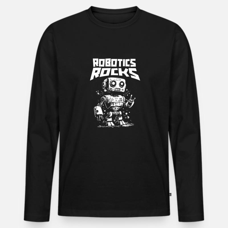 Robotik Ai Roboter - Männer Premium Bio Langarmshirt - Schwarz
