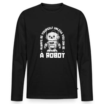Robotique Ai Robot - T-shirt manches longues Premium bio Homme - noir - Devant - Nico (187cm)
