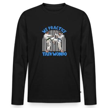 Taekwondo Cool Taekwondo Father - Men's Premium Organic Long Sleeve Shirt - black - Front - Nico (187cm)