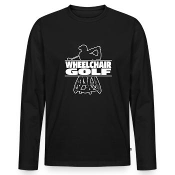 Golf Golfer Golfing Wheelchair Golf - Men's Premium Organic Long Sleeve Shirt - black - Front - Nico (187cm)