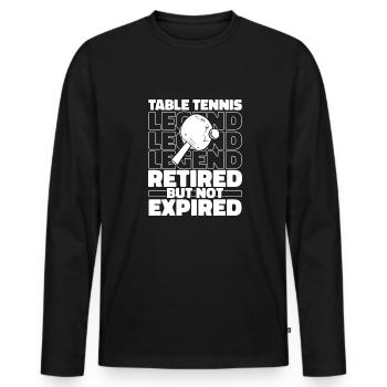 Tennis de table Ping-pong à la retraite - T-shirt manches longues Premium bio Homme - noir - Devant - Nico (187cm)
