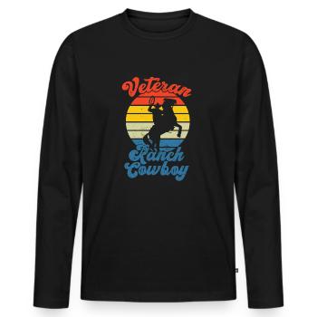 Rodeo Cowboy Ranch Cowboy - Men's Premium Organic Long Sleeve Shirt - black - Front - Nico (187cm)