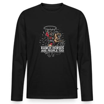 Rodeo Cowboy Lasso Ranch Cowboy - Men's Premium Organic Long Sleeve Shirt - black - Front - Nico (187cm)