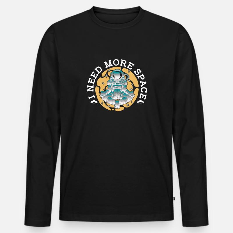 Détournement astroïde de l’espace mère de l’espace - T-shirt manches longues Premium bio Homme - noir