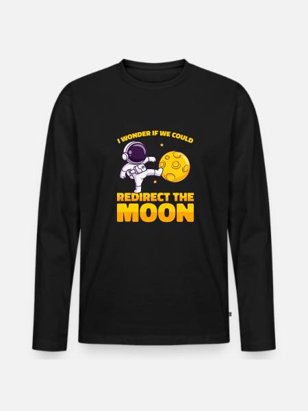 Space Space Moon Astroid Diversion - Men's Premium Organic Long Sleeve Shirt - black