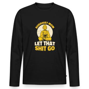 Buddha Buddhist Mutter - Männer Premium Bio Langarmshirt - Schwarz - Vorne - Nico (187cm)