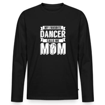Maman Mère Mère Danse Mère - T-shirt manches longues Premium bio Homme - noir - Devant - Nico (187cm)