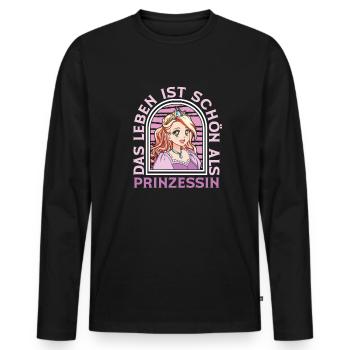 Prinzessin Fun - Männer Premium Bio Langarmshirt - Schwarz - Vorne - Nico (187cm)