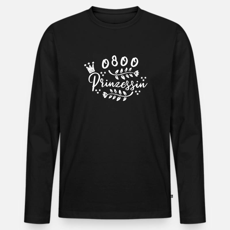 Prinzessin Krone - Männer Premium Bio Langarmshirt - Schwarz