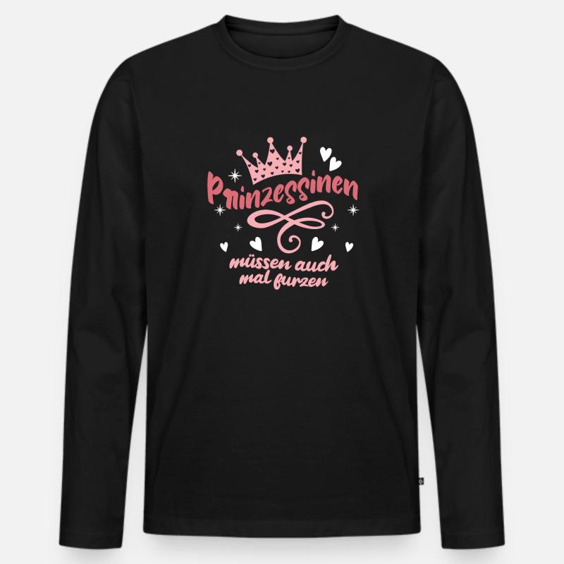 Prinzessin Krone - Männer Premium Bio Langarmshirt - Schwarz