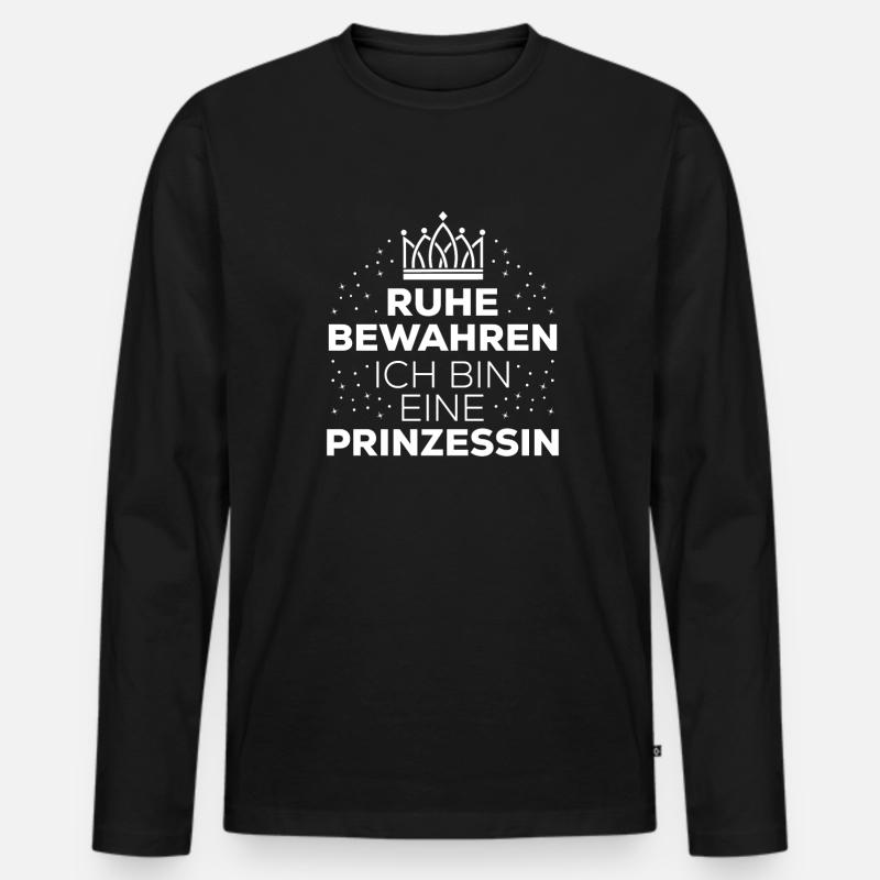 Prinzessin - Männer Premium Bio Langarmshirt - Schwarz
