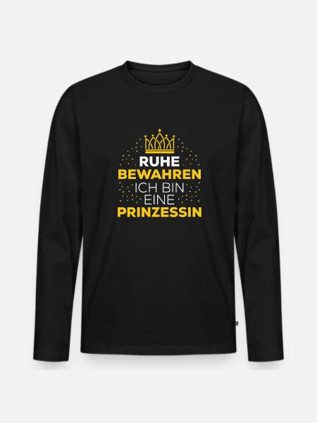 Prinzessin Krone - Männer Premium Bio Langarmshirt - Schwarz