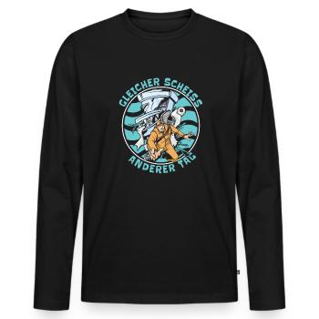Rohrleitungsbauer Witzig - Männer Premium Bio Langarmshirt - Schwarz - Vorne - Nico (187cm)