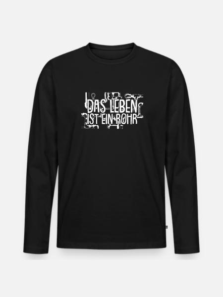 Rohrleitungsbauer Lustig - Männer Premium Bio Langarmshirt - Schwarz