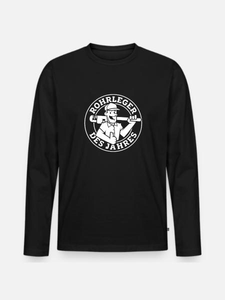 Rohrleitungsbauer - Männer Premium Bio Langarmshirt - Schwarz