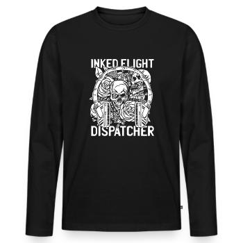 Crâne du centre de contrôle des appels d’urgence - T-shirt manches longues Premium bio Homme - noir - Devant - Nico (187cm)