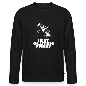 Glutenfrei Fun - Männer Premium Bio Langarmshirt - Schwarz - Vorne - Nico (187cm)