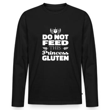 Glutenfrei Prinzessin - Männer Premium Bio Langarmshirt - Schwarz - Vorne - Nico (187cm)