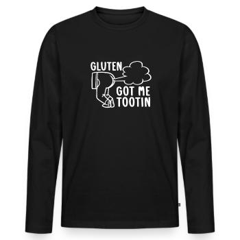 Glutenfrei Witzig - Männer Premium Bio Langarmshirt - Schwarz - Vorne - Nico (187cm)