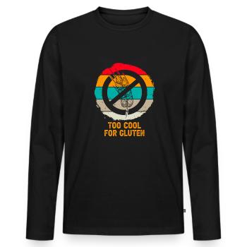Glutenfrei - Männer Premium Bio Langarmshirt - Schwarz - Vorne - Nico (187cm)