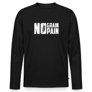 Glutenfrei Lustig - Männer Premium Bio Langarmshirt - Schwarz - Vorne - Nico (187cm)