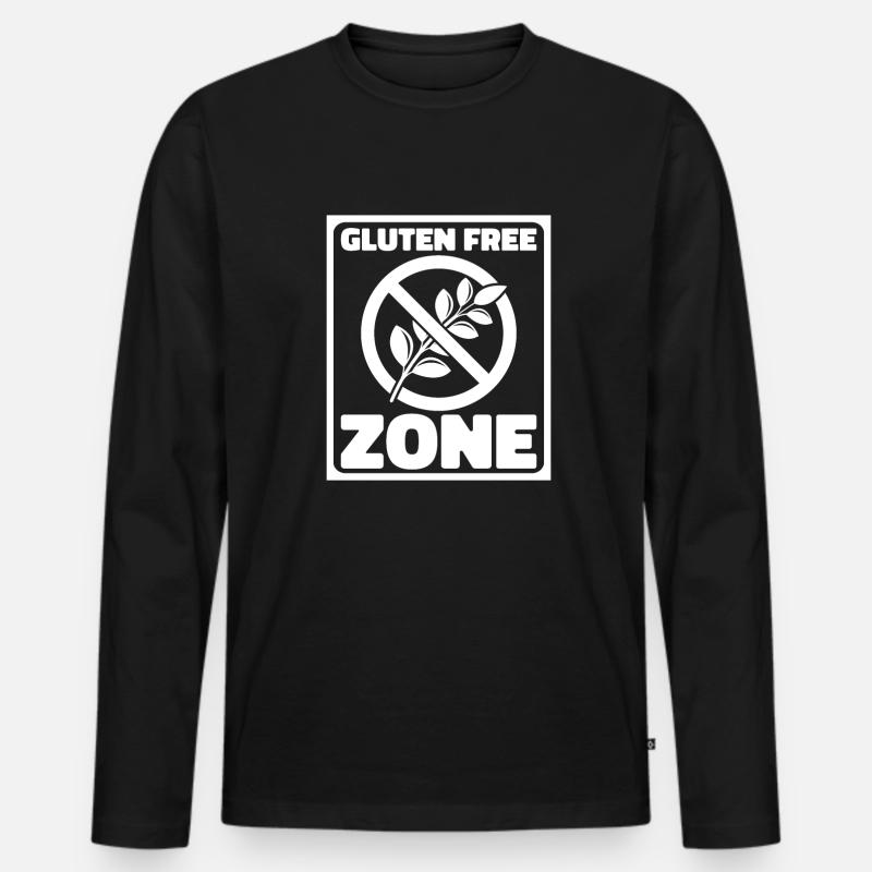 Glutenfrei - Männer Premium Bio Langarmshirt - Schwarz