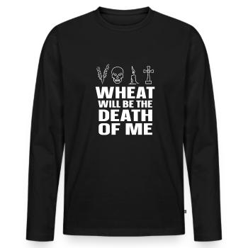 Glutenfrei Sarkastisch - Männer Premium Bio Langarmshirt - Schwarz - Vorne - Nico (187cm)