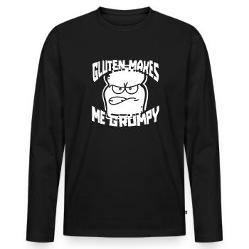 Glutenfrei Lustig - Männer Premium Bio Langarmshirt - Schwarz - Vorne - Nico (187cm)