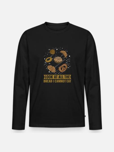 Gluten Free Bread - Men's Premium Organic Long Sleeve Shirt - black
