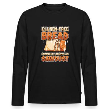 Glutenfrei Witzig - Männer Premium Bio Langarmshirt - Schwarz - Vorne - Nico (187cm)