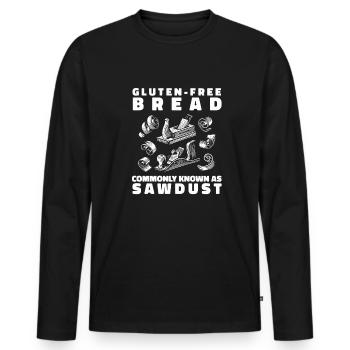 Glutenfrei Brot - Männer Premium Bio Langarmshirt - Schwarz - Vorne - Nico (187cm)