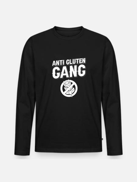 Gluten Free Funny - Men's Premium Organic Long Sleeve Shirt - black
