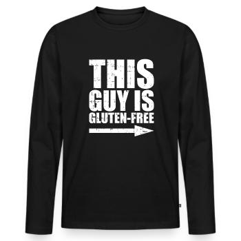 Glutenfrei Kerl - Männer Premium Bio Langarmshirt - Schwarz - Vorne - Nico (187cm)