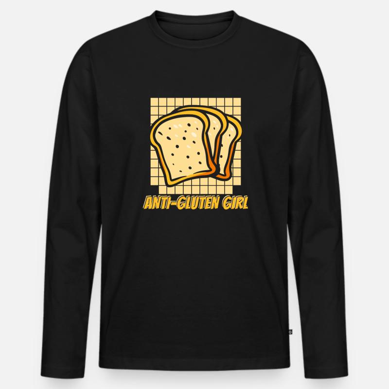 Glutenfrei Mädchen - Männer Premium Bio Langarmshirt - Schwarz